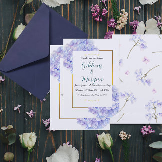 Hydrangemannad bröllopsinbjudan inbjudningar