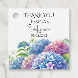 Hydrangeor Blå Blommor Bröllopsfest Gåvor Etiketter