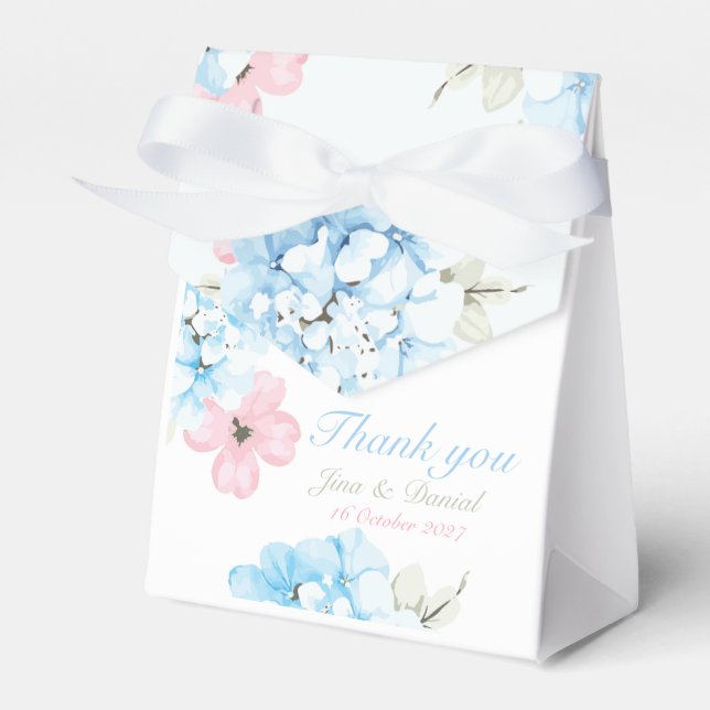 Hydrangeor Pastellblomning Presentaskar (Framsidan Sidan)