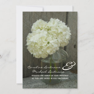 Hydranges & Barnwood Wedding bjudits in Inbjudningar