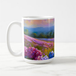 Hydrangeus i färgen Flower Fält Kaffemugg