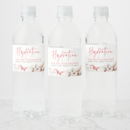 Hydration för Blommigten Firande-Rosa Vattenflaskor Etikett