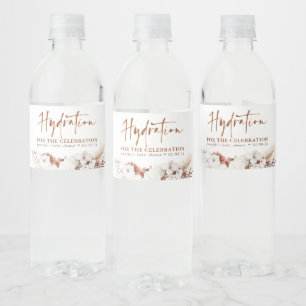 Hydration för Blommigten Firande-Terracotta Vattenflaskor Etikett