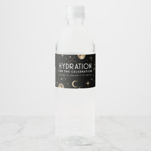 Hydration för Firande - svalg svart Vattenflaskor Etikett