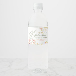 Hydration för Firande-Wildblommor Cute Vattenflaskor Etikett