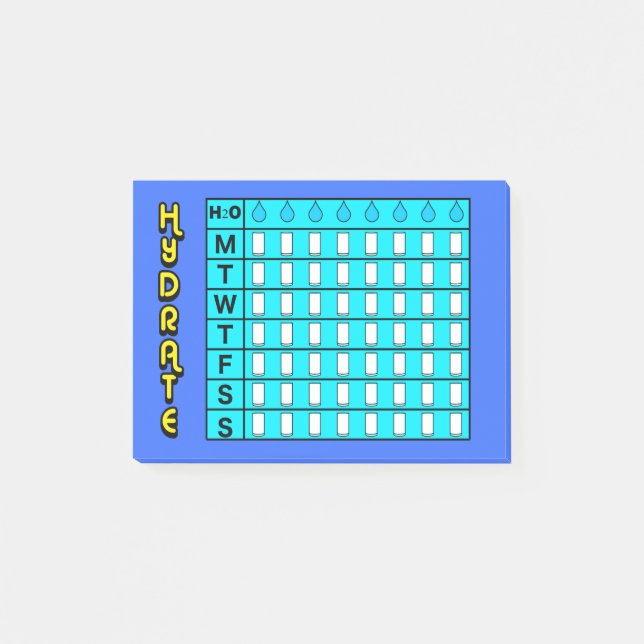 Hydration kartlägger Posta-honom noterar Post-it Block (Framsida)