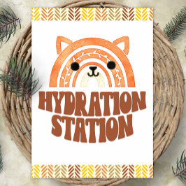 Hydration Station Boho Woodland Fox Birthday Poster