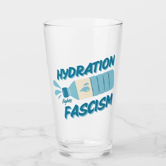 Hydrationstävlingar Fascism Pint Glass Glaskopp (Framsida)