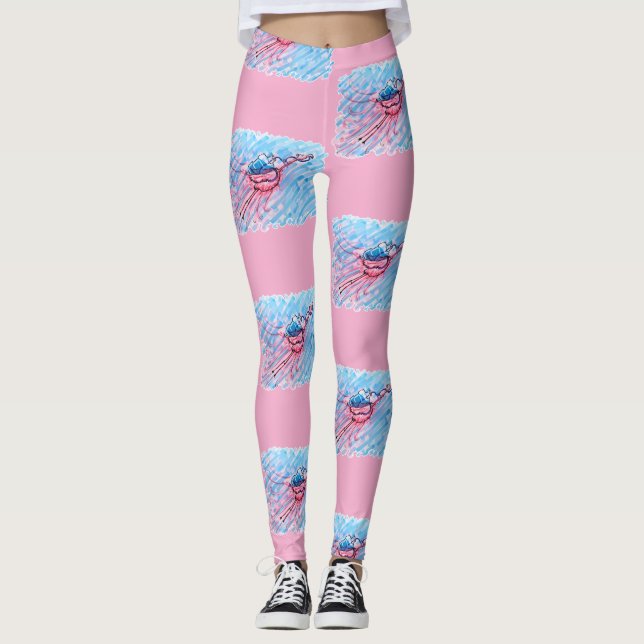 Hydratiserad Flamingo Leggings (Framsida)