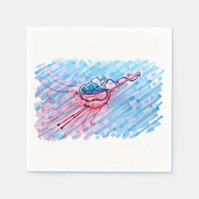 Hydratiserad Flamingo Pappersservett (Framsidan)