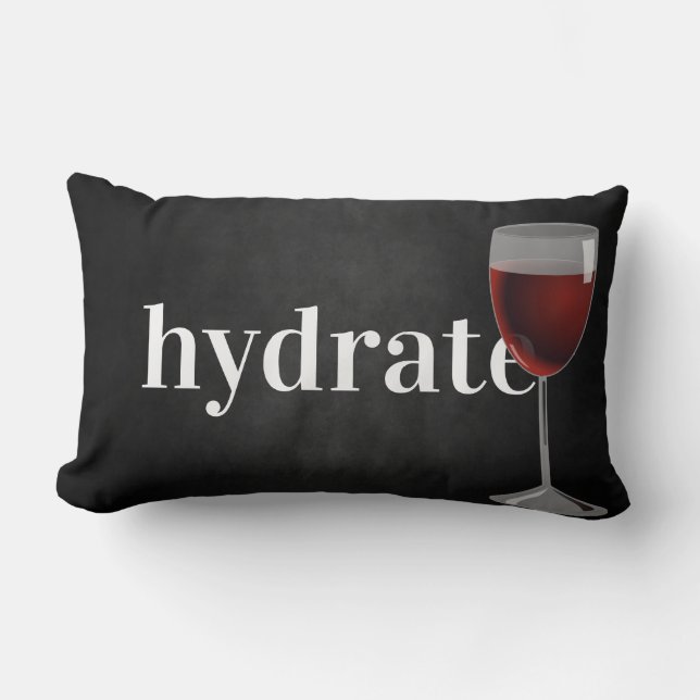 hydratröd vin i glas lumbarkudde (Framsida)