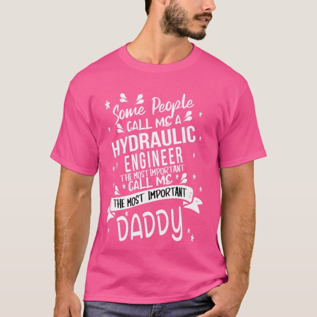 Hydraulisk Ingenjör pappa T Shirt (Framsida)