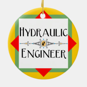 Hydrauliskt block Ingenjör Julgransprydnad Keramik