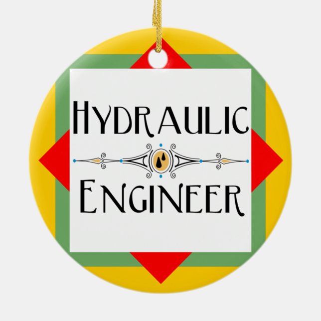 Hydrauliskt block Ingenjör Julgransprydnad Keramik (Baksidan)