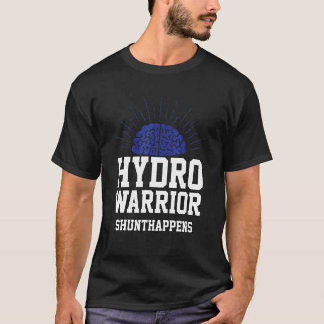 Hydro warrior shunt råkar ut Hydrocephalus blue ri T Shirt (Framsida)