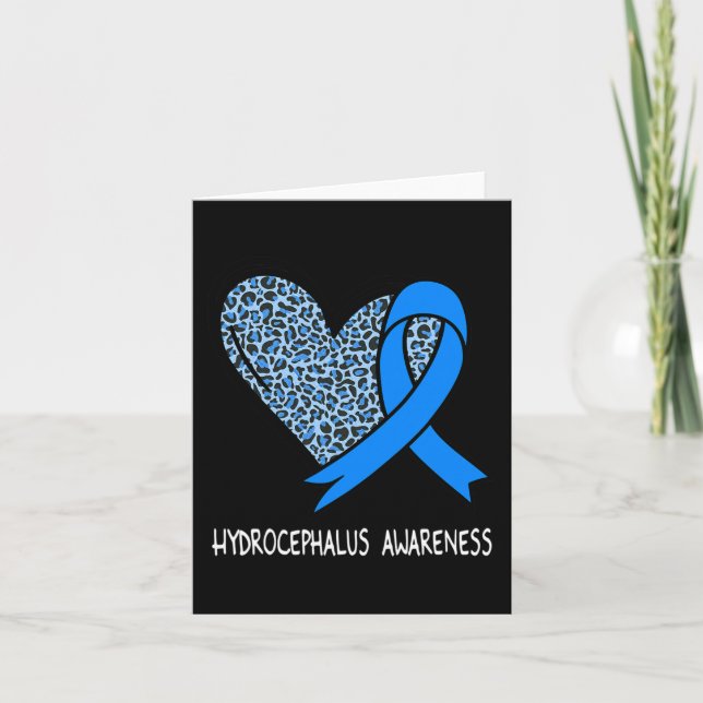 Hydrocephalus Awareness Blue Ribbon Kort (Framsida)