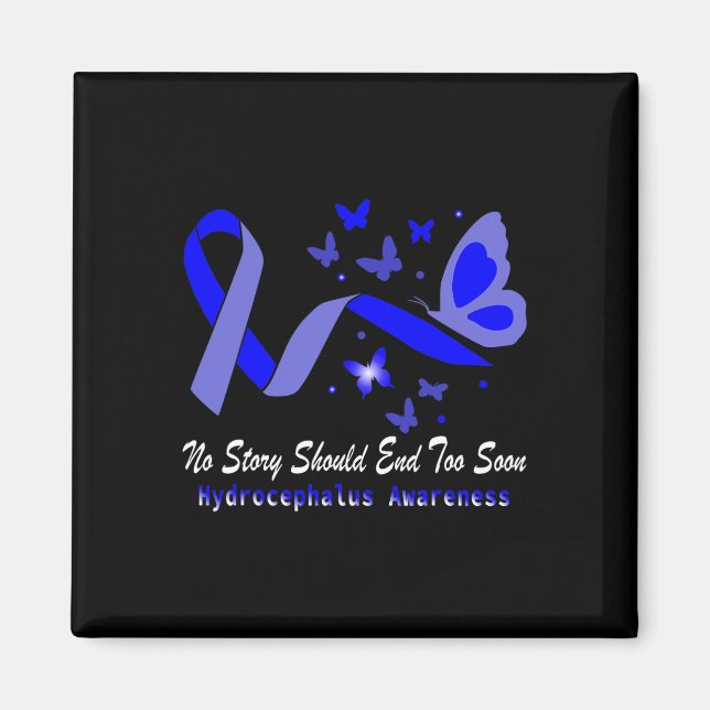 Hydrocephalus Awareness Butterflies Support Blue R Magnet (Framsidan)