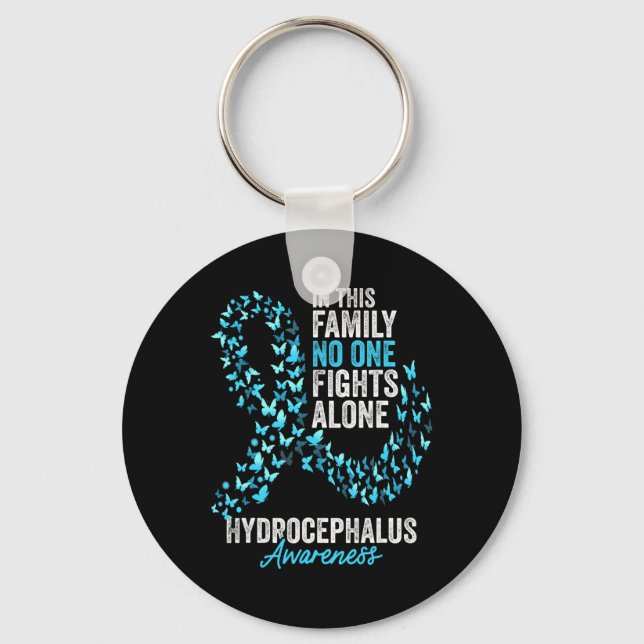 Hydrocephalus Awareness Month Butterflies Light Bl Nyckelring (Framsida)