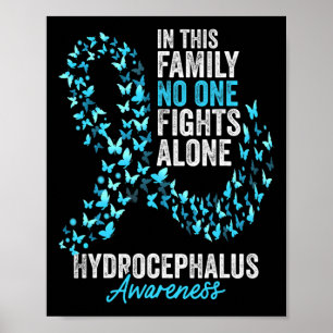 Hydrocephalus Awareness Month Butterflies Light Bl Poster