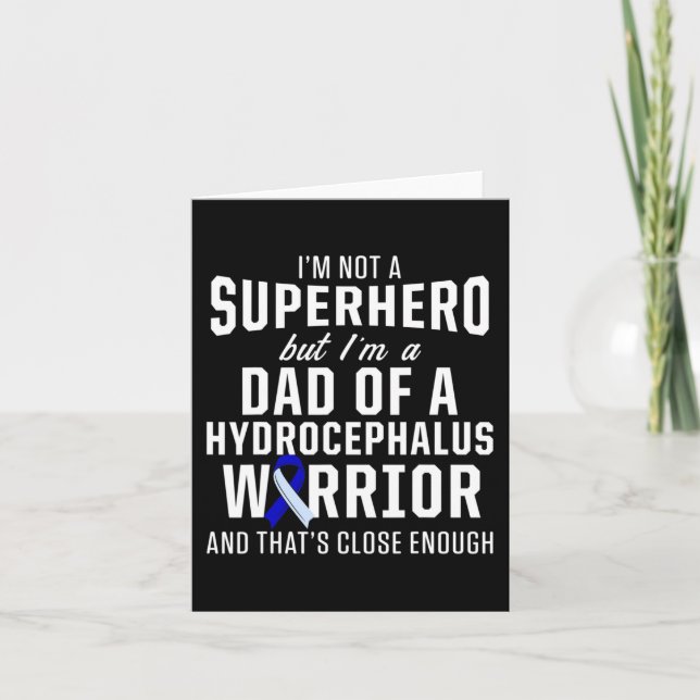 Hydrocephalus Survivor Pappa Hero Awareness Warrio Kort (Framsida)