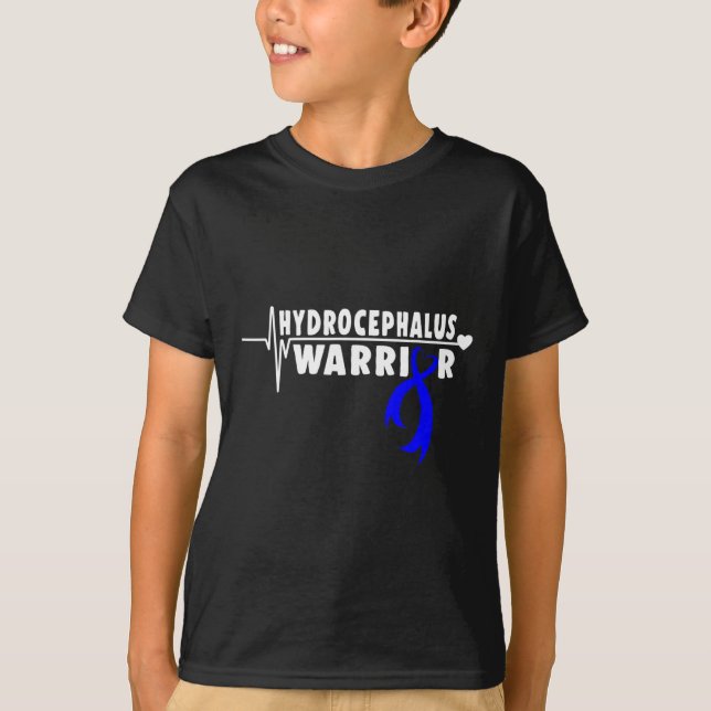 Hydrocephalus Survivor Patientmedvetenhet Warrior T Shirt (Framsida)