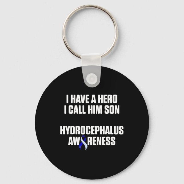 Hydrocephalus Survivor Son Awareness Warrior 3 Nyckelring (Framsida)