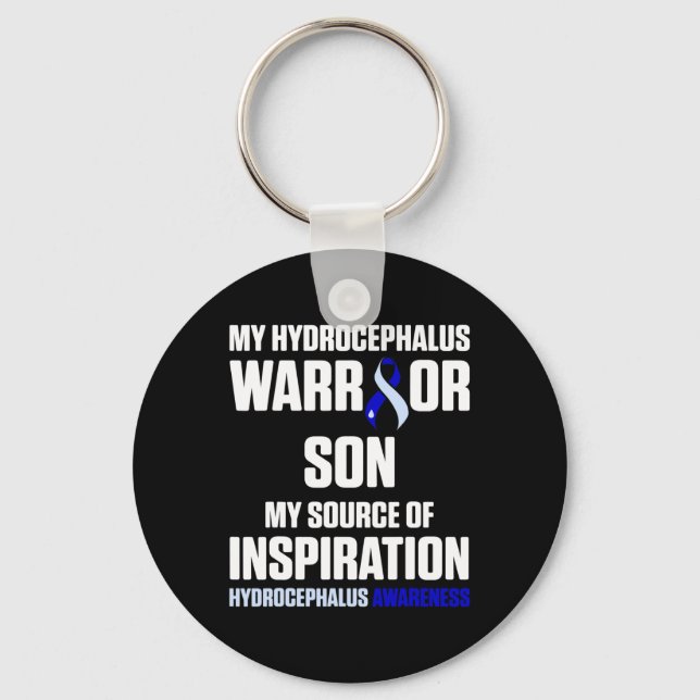 Hydrocephalus Survivor Son Awareness Warrior 7 Nyckelring (Framsida)