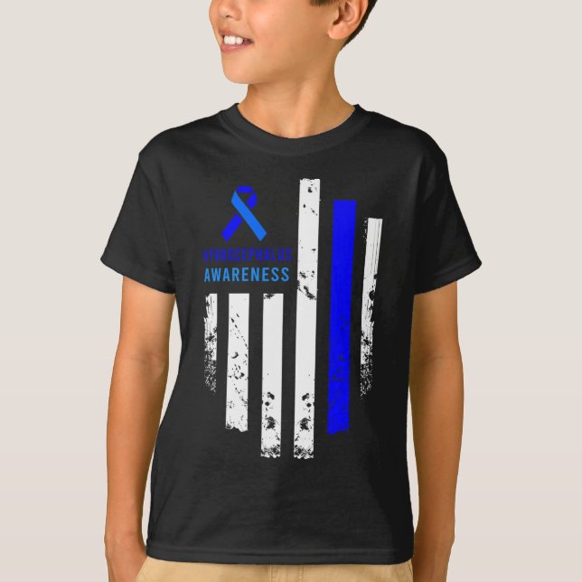 Hydrocephalus Survivor Tackled Awareness Warrior T Shirt (Framsida)