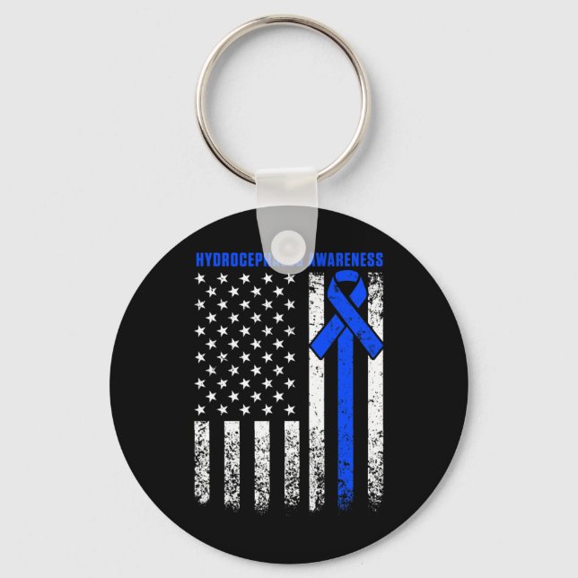 Hydrocephalus Survivor Therapy Awareness Warrior Nyckelring (Framsida)