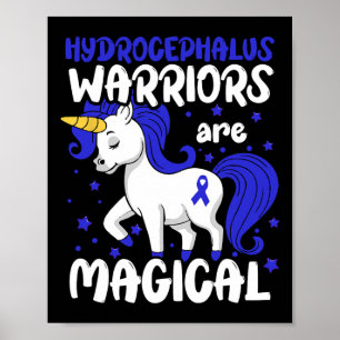 Hydrocephalus Warrior Blått Band Hydrocephalus Med Poster