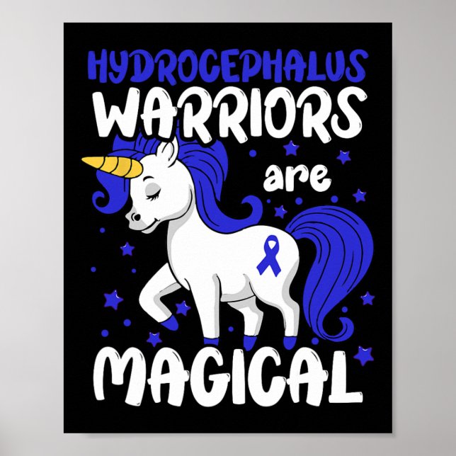 Hydrocephalus Warrior Blått Band Hydrocephalus Med Poster (Framsidan)