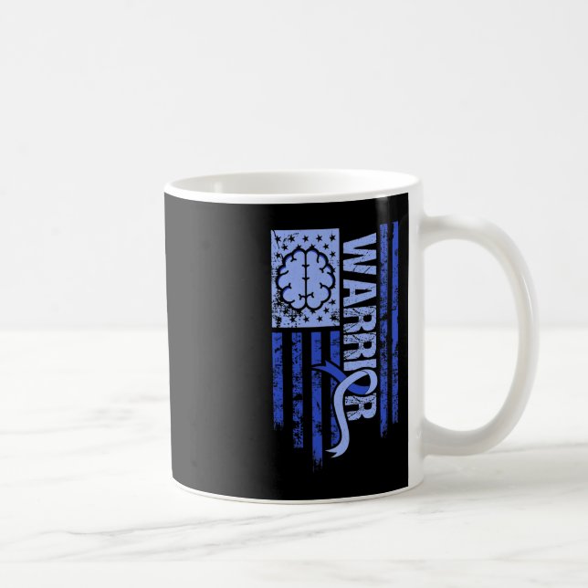 Hydrocephalus Warrior Flagga Blue Ribbon Awareness Kaffemugg (Höger)