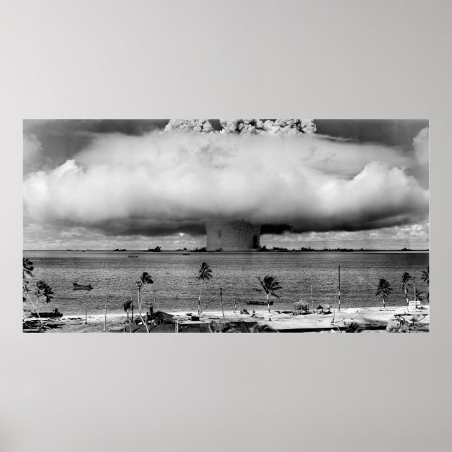 HYDROGEN BOMB BLAST - BIKINI ATOLL - 1946 POSTER (Framsidan)
