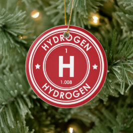 Hydrogen Inslag Red Ceramic Ornament