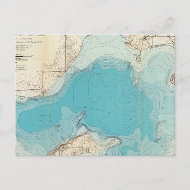 Hydrografisk mendota karta Sjö Vykort (Framsida)