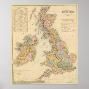 Hydrografiska karta, Brittiska öarna Poster