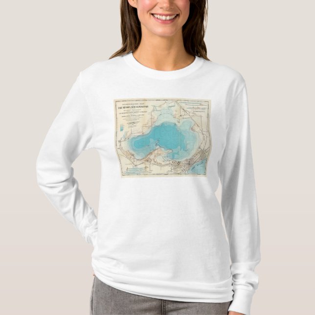 Hydrographic kartasjö Mendota Tee Shirt (Framsida)