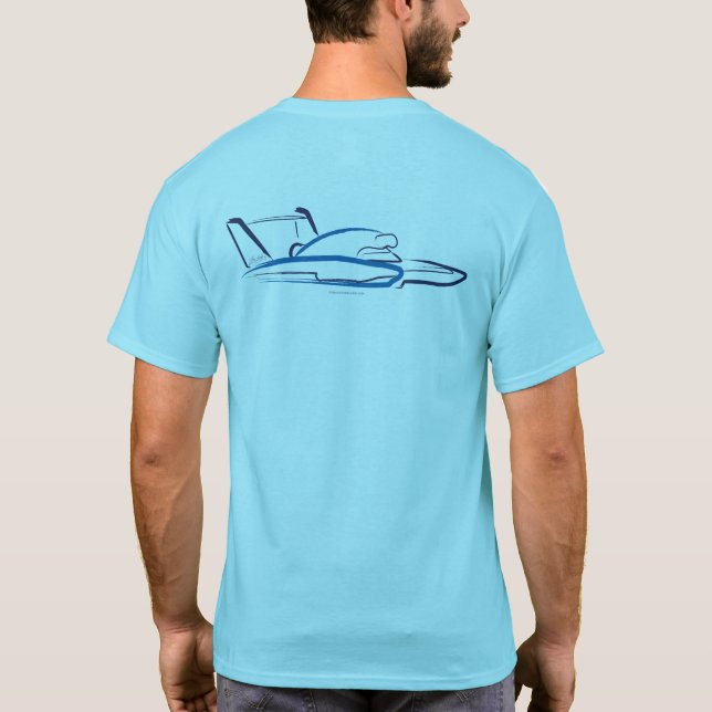 Hydroplane 01 Blue Horizon Back T Shirt (Baksida)