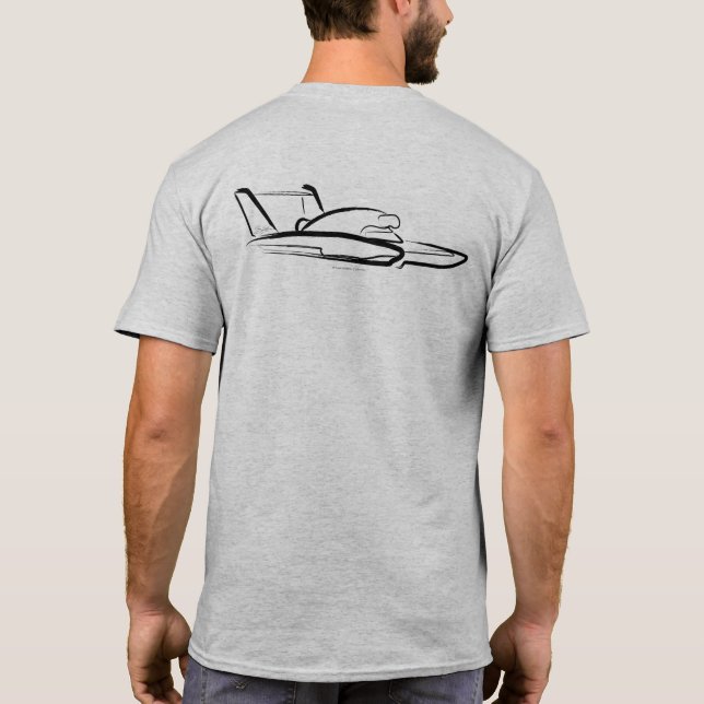 Hydroplane 01 Grå Bak T Shirt (Baksida)