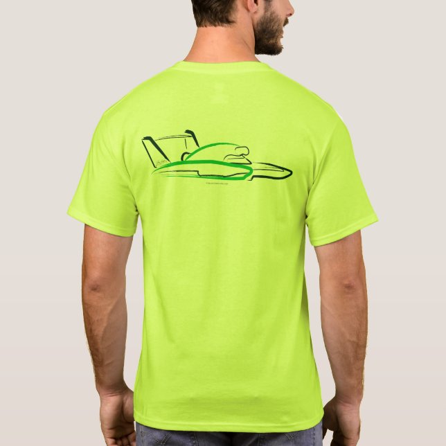 Hydroplane 01 Safety Green Back T Shirt (Baksida)
