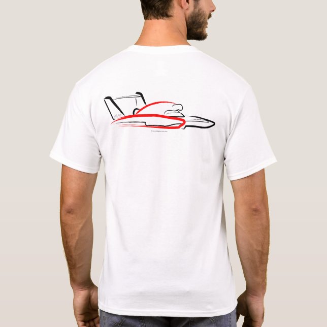 Hydroplane 01 Svart och Röd bakside T Shirt (Baksida)