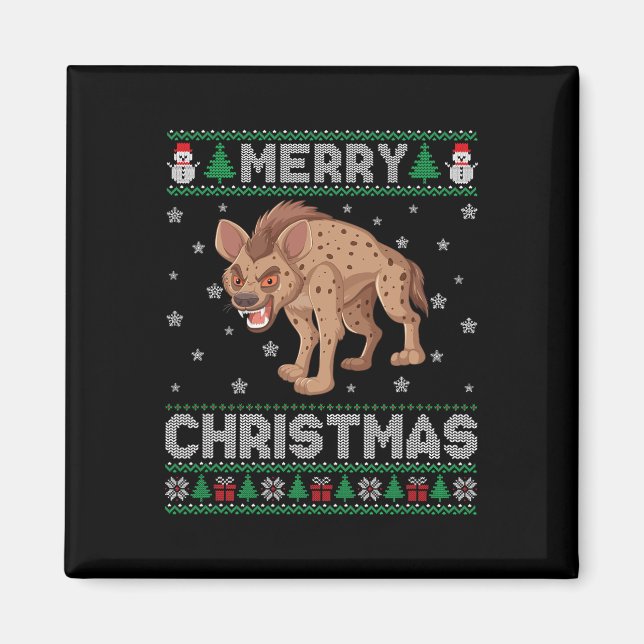 Hyena Animal Manar Women Kids Ugly jul Sweater Magnet (Framsidan)