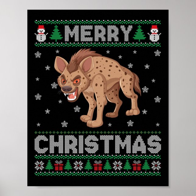 Hyena Animal Manar Women Kids Ugly jul Sweater Poster (Framsidan)