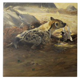 Hyena (av Wilhem Kuhnert) Kakelplatta
