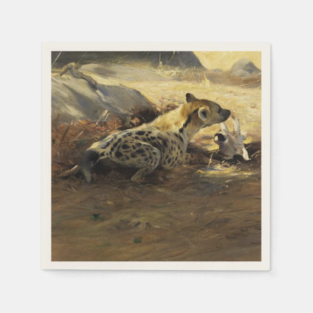 Hyena (av Wilhem Kuhnert) Pappersservett (Framsidan)