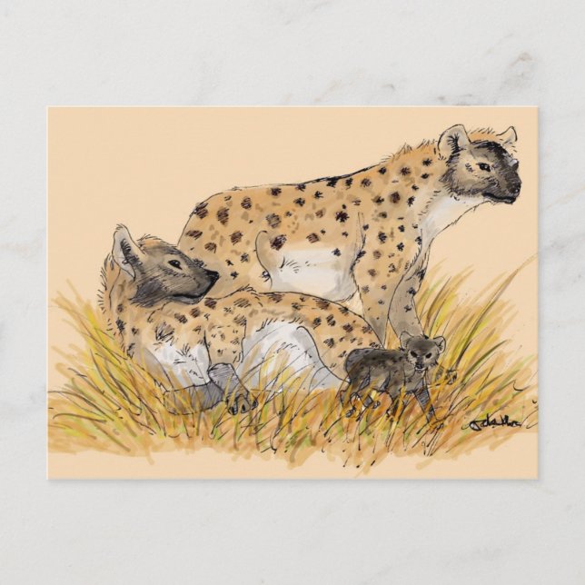 Hyena Family vykort (Framsida)