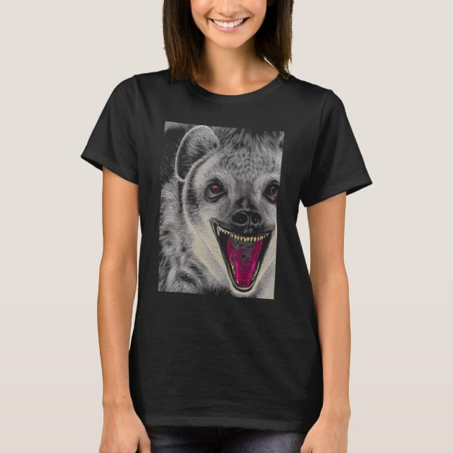 Hyena Gape Hyaena T Shirt (Framsida)