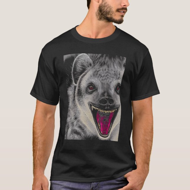 Hyena Gape Hyaena T Shirt (Framsida)