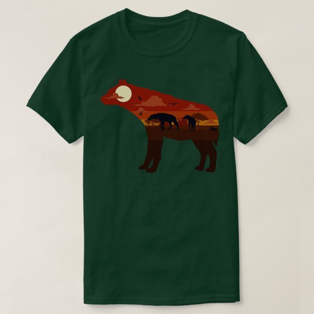 Hyena Hyenas Afrika Desert Savanna Illustration T Shirt (Design framsida)