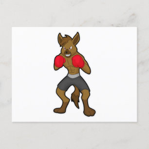 Hyena i boxning med boxningshandskor vykort